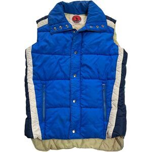 Men’s Vintage 1970s Cobalt Blue Kelso Down Puffer Vest